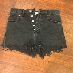 Re/Done Black cut-off shorts, size 25